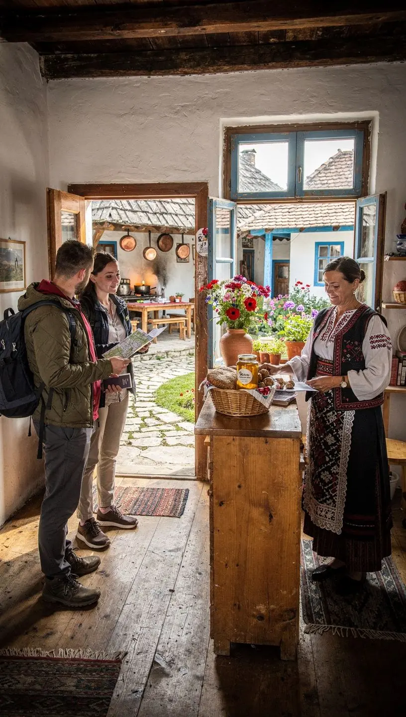 O masă plină cu preparate tradiționale românești, pregătită pentru o cină festivă.